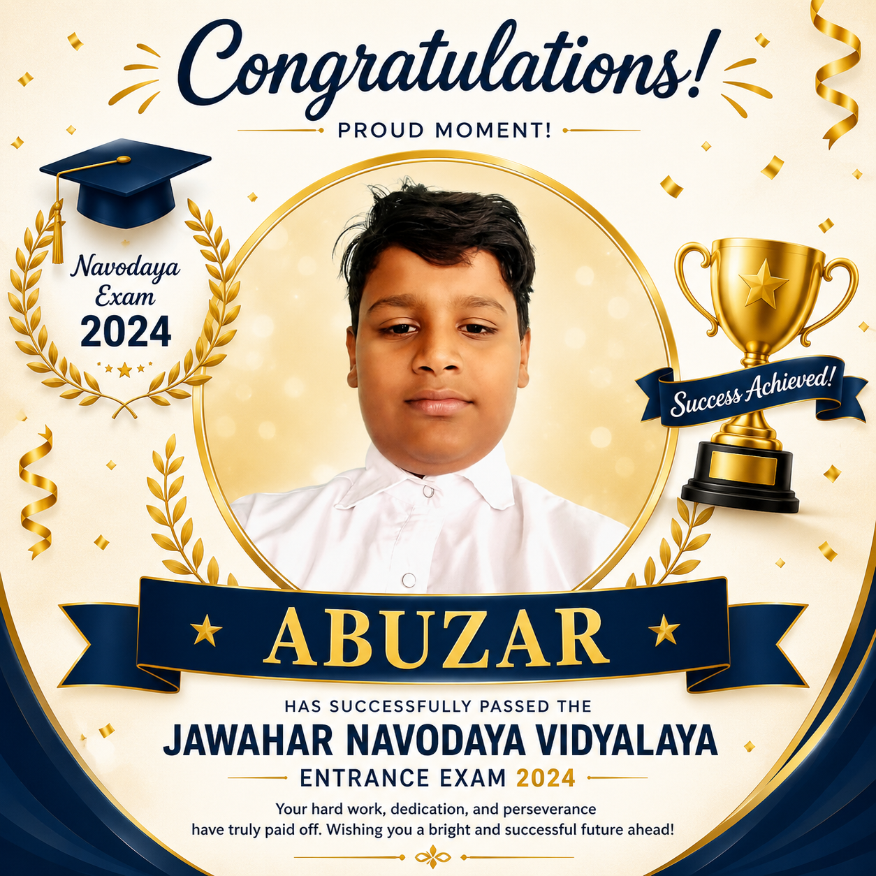 Abuzar — Genesis Foundation student achievement